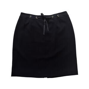 Tahari ASL Skirt Black Knee Length A-Line Business Career Work Skirt Size 14